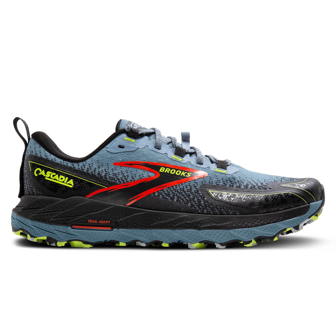 Brooks Cascadia 18 Mens | Citadel/ebony/lime trail shoes