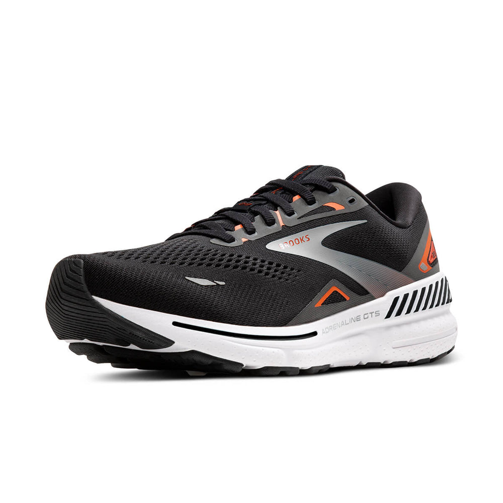 Brooks Adrenaline GTS 23 Mens | Black/mandarin Red front