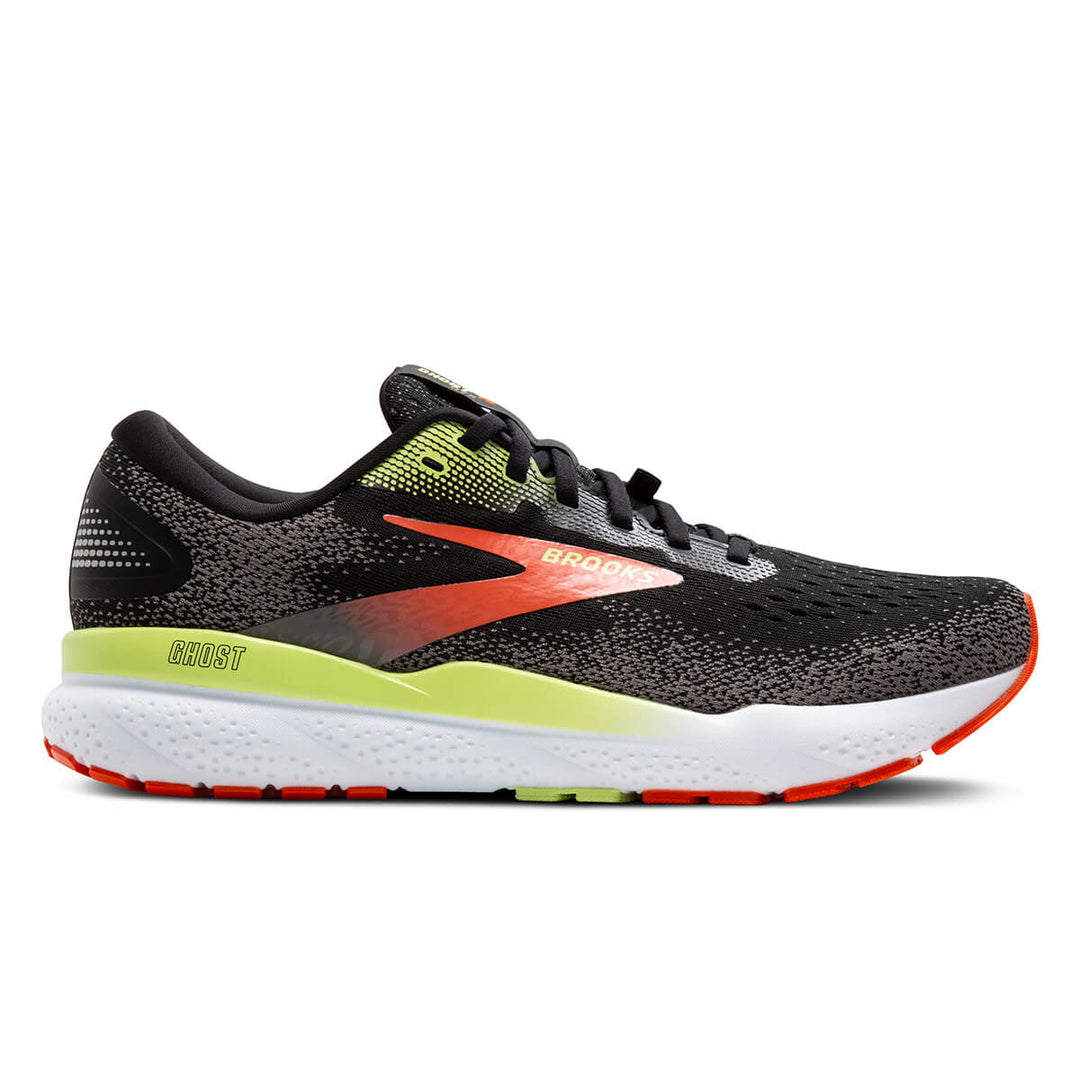 Brooks Ghost 16 GTX Mens | Black/mandarin Red/green